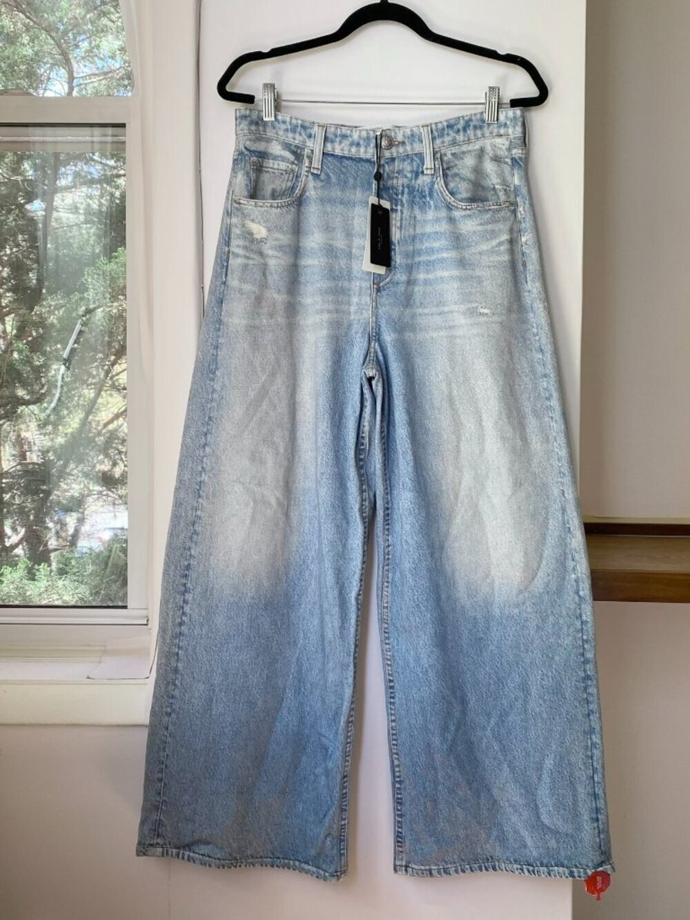 NWT Rag & Bone Miramar Sofie Wide-Leg Pants Sweatpant Jeans 30 Light Blue - Picture 6 of 16